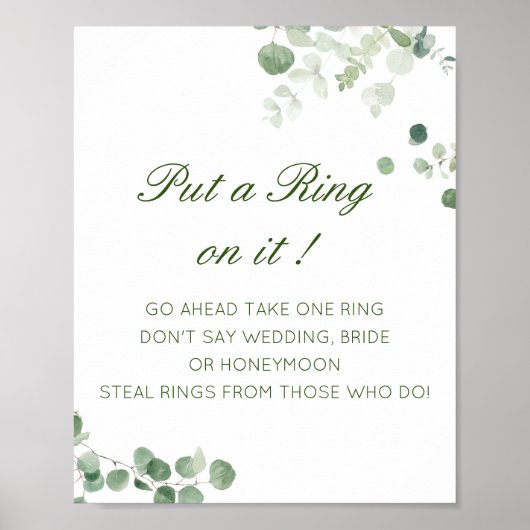 Bewerkbaar 'Trouwring omdoen'- Bruidsuitnodiging s Poster (Voorkant)