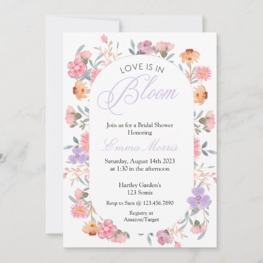 BEWERKBAAR, Tuin Vrijgezellenfeest, Bruids Kaart (Voorkant)