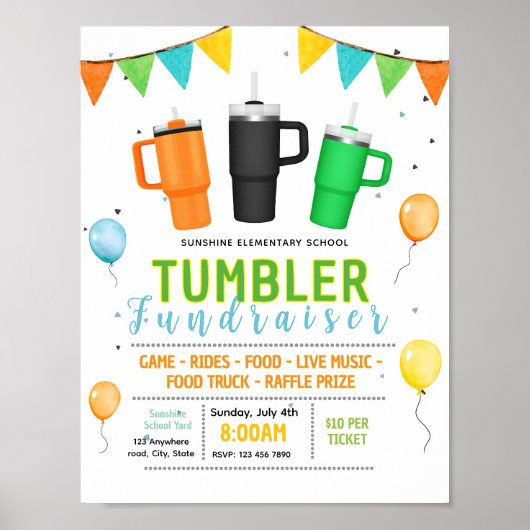Bewerkbaar tumbler fondsenwervingsflyer poster (Voorkant)