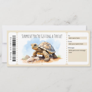 Bewerkbaar Turtle Gift Certificaat voor schildpadl Kaart