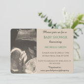 Bewerkbaar Ultrasound Baby shower Kaart (Staand voorkant)