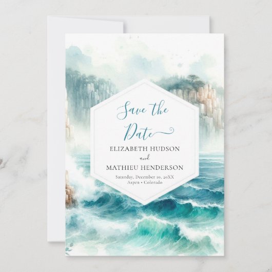 Bewerkbaar uniek nautisch huwelijk save the date (Voorkant)