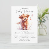 Bewerkbaar Unique Barn Koe Baby shower Kaart (Staand voorkant)