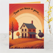 Bewerkbaar van ons huis naar uw Thanksgiving Kaart (Gele Bloem)