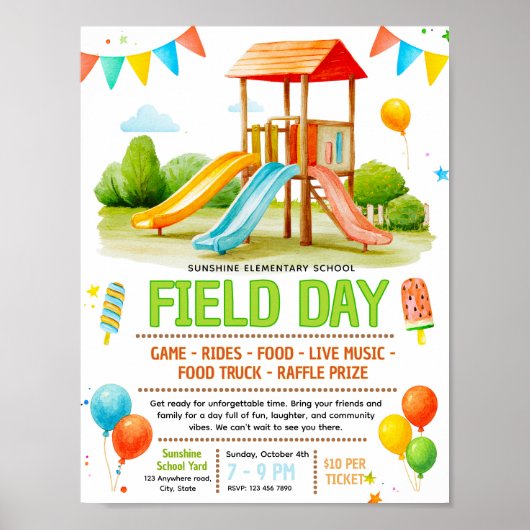 Bewerkbaar veld dag Fondsenwervingsfolder Poster (Voorkant)