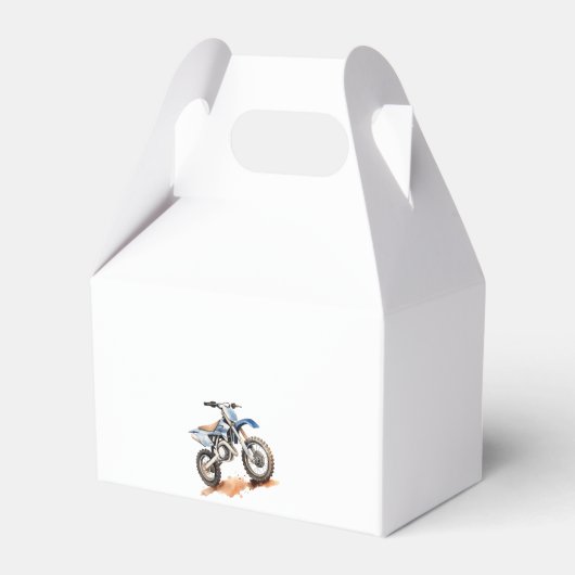 Bewerkbaar Verjaardagsblauw Motorfiets Dirt Bike K Bedankdoosjes (Achterkant)