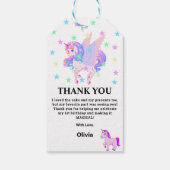 Bewerkbaar verjaardagsfeest van Unicorn Cadeaulabel (Achterkant)