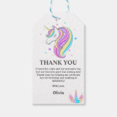 Bewerkbaar verjaardagsfeest van Unicorn Cadeaulabel (Voorkant)