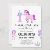 Bewerkbaar verjaardagsfeest van Unicorn Kaart (Voorkant)