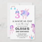 Bewerkbaar verjaardagsfeest van Unicorn Kaart (Voorkant)