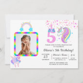 Bewerkbaar verjaardagsfeest van Unicorn Kaart (Voorkant)