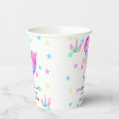 Bewerkbaar verjaardagsfeest van Unicorn Papieren Bekers (Links)