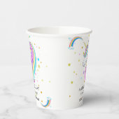 Bewerkbaar verjaardagsfeest van Unicorn Papieren Bekers (Links)