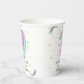 Bewerkbaar verjaardagsfeest van Unicorn Papieren Bekers (Rechts)