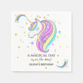 Bewerkbaar verjaardagsfeest van Unicorn Servet (Voorkant)