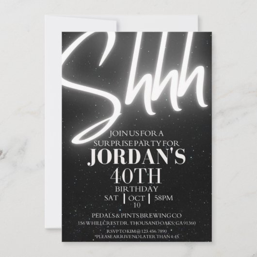 Bewerkbaar, Verrassingsfeest, Verrassingsuitnodigi Kaart (Voorkant)