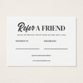 Bewerkbaar Verwijs naar een vriend Sjabloon profie Visitekaartje (Achterkant)