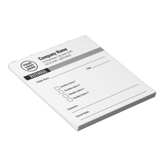 Bewerkbaar verwijzings-Notitieblok Notitieblok (Schuin)