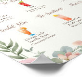 Bewerkbaar vies frisdrankbar menu bord poster (Hoek)