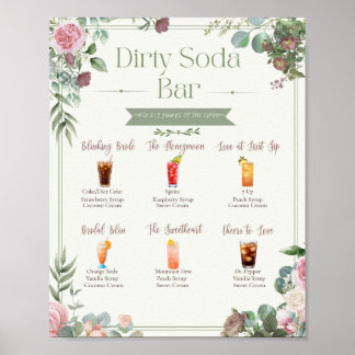 Bewerkbaar vies frisdrankbar menu bord poster