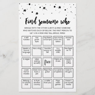Bewerkbaar Vind Iemand Die Bingo spel