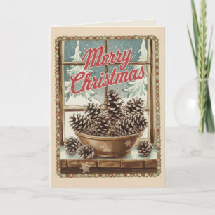 BEWERKBAAR Vintage Xmas Kerstkaart Feestdagen Kaart