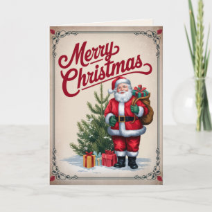 BEWERKBAAR Vintage Xmas Kerstkaart Feestdagen Kaart