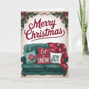 BEWERKBAAR Vintage Xmas Kerstkaart Feestdagen Kaart