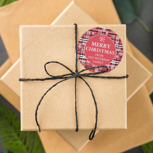 Bewerkbaar vlakpatroon donkerrood kerstrood ronde sticker