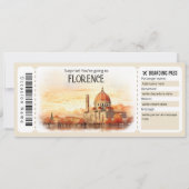 Bewerkbaar vliegticket Florence, Italië Trip Kaart (Voorkant)