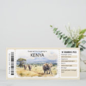 Bewerkbaar vliegticket Kenia, Kenia Trip Kaart (Staand voorkant)