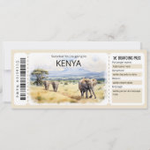 Bewerkbaar vliegticket Kenia, Kenia Trip Kaart (Voorkant)