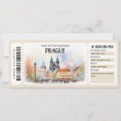 Bewerkbaar vliegticket Praag, Praag Trip Kaart (Voorkant)