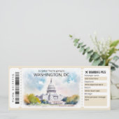 Bewerkbaar vliegticket Washington DC, Washington Kaart (Staand voorkant)