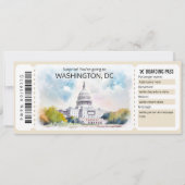 Bewerkbaar vliegticket Washington DC, Washington Kaart (Voorkant)