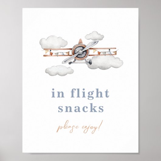 Bewerkbaar vliegtuigteken poster (Voorkant)