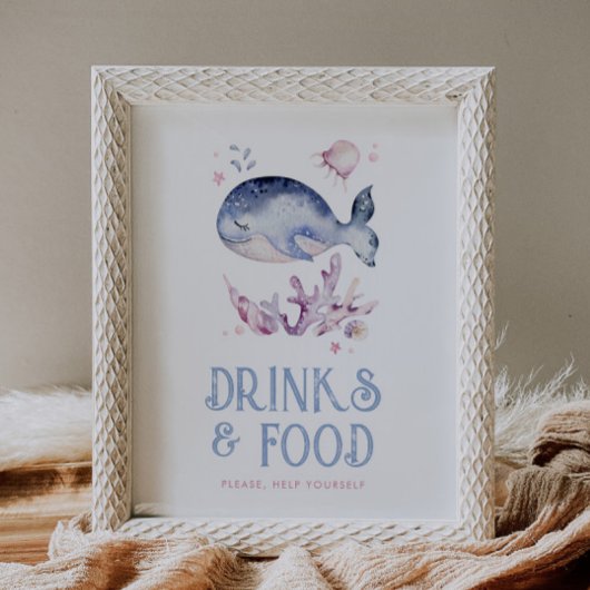 Bewerkbaar voedsel en Drinken Ocean Sign Poster