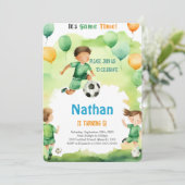 Bewerkbaar Voetbal Verjaardagsfeest Kaart (Staand voorkant)