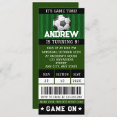 Bewerkbaar Voetbalticket Verjaardagsbenodigdheden  Kaart (Voorkant / Achterkant)