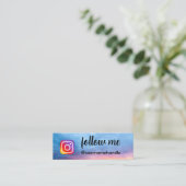 Bewerkbaar Volg me Sociale Media QR Code Mini Visitekaartje (Staand voorkant)