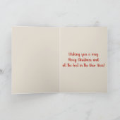 Bewerkbaar Volkskunst Herten Kerstmis Kaart (Binnen)