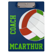 Bewerkbaar Volleybal Coach Klembord (Voorkant)