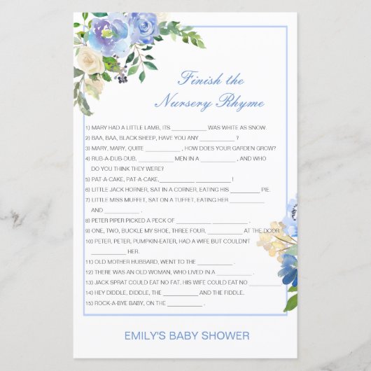 Bewerkbaar Voltooi het Nursery Rhyme met Antwoord (Voorkant)