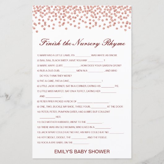 Bewerkbaar Voltooi het Nursery Rhyme met Antwoord (Voorkant)