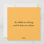 Bewerkbaar voor Allah We Belong Feestdagenkaart (Achterkant)