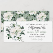 Bewerkbaar voucher voor theemiddag kaart (Voorkant / Achterkant)