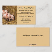 Bewerkbaar vrij bereik Pig Boerderij Visitekaartje (Voorkant / Achterkant)