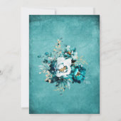 Bewerkbaar Vrijgezellenfeest Blauwgroen en Goud Kaart (Achterkant)