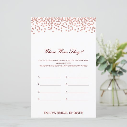 Bewerkbaar Waar waren zij Bruidsuitnodiging Spel (Staand voorkant)