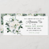 Bewerkbaar waardebon voor theemiddagje kaart (Voorkant / Achterkant)